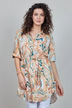 DiDi Tunic Noelle in Offwhite with Maritimo print- Jurken & Tunieken