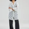 DiDi Tunic Palm jacquard in Snow White- Jurken & Tunieken