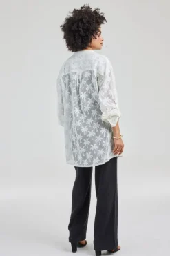 DiDi Tunic Palm jacquard in Snow White- Jurken & Tunieken