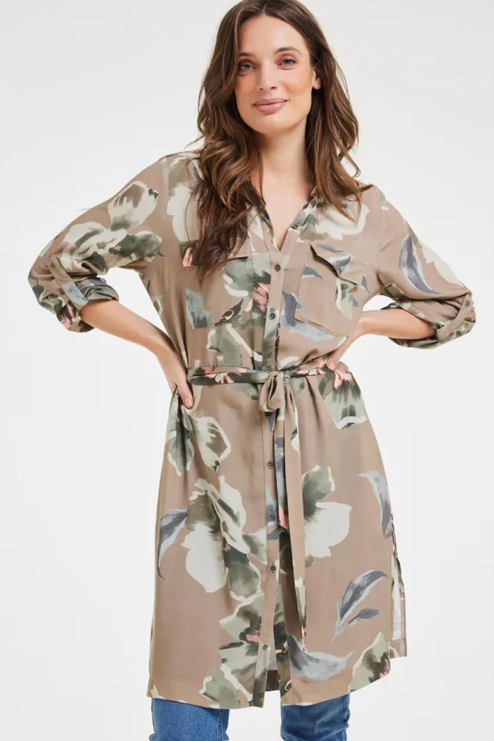 DiDi Tunic Pepper Taupe Mazzo print- Jurken & Tunieken