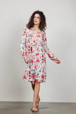 DiDi Tunic Precious in Offwhite with Indian flower print- Jurken & Tunieken