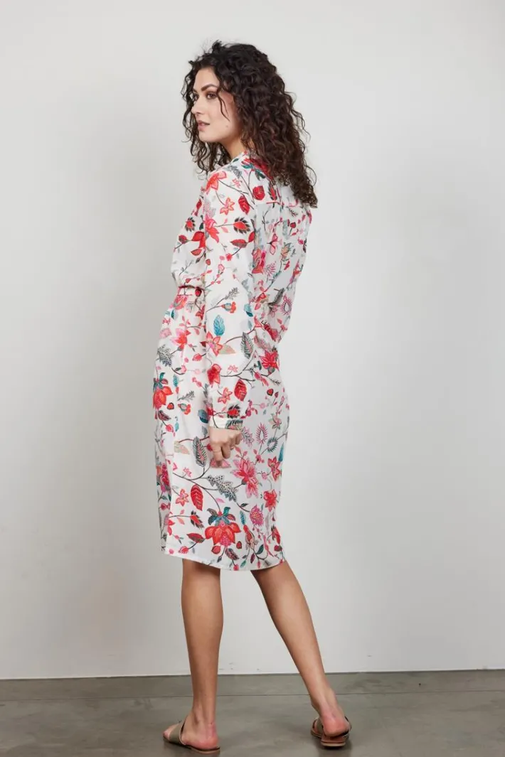 DiDi Tunic Precious in Offwhite with Indian flower print- Jurken & Tunieken