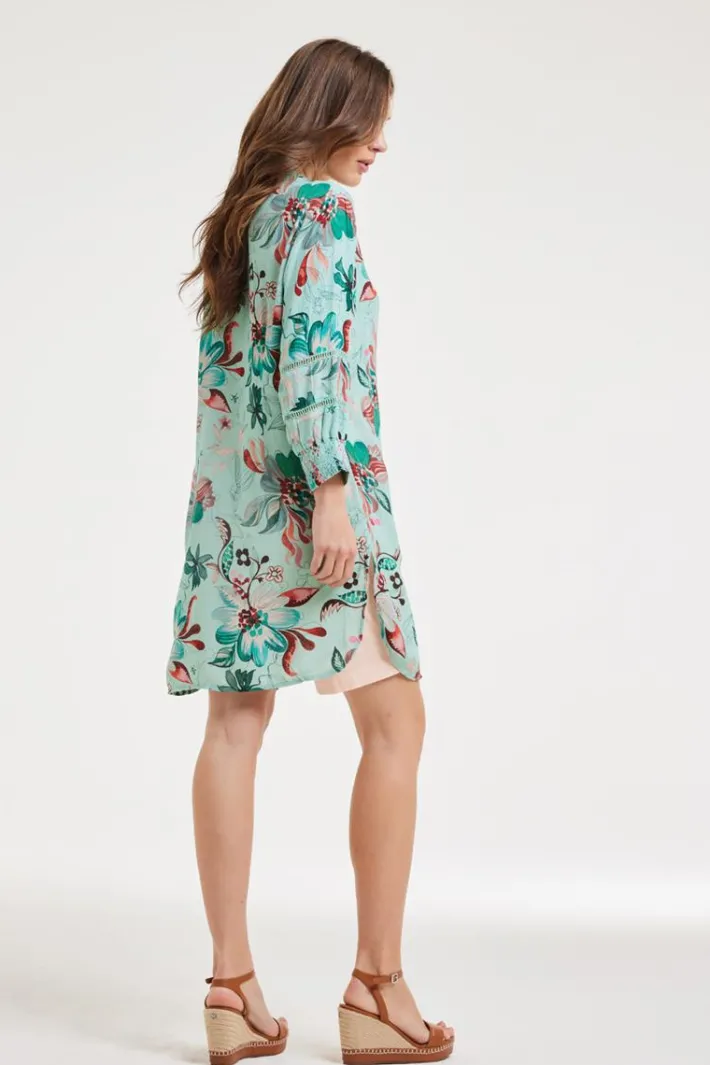 DiDi Tunic Sunny Green Reflection print- Jurken & Tunieken