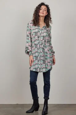 DiDi Tuniek Clea in offwhite with whisper print- Jurken & Tunieken