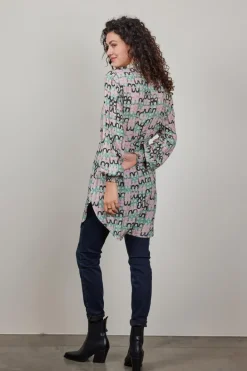 DiDi Tuniek Clea in offwhite with whisper print- Jurken & Tunieken