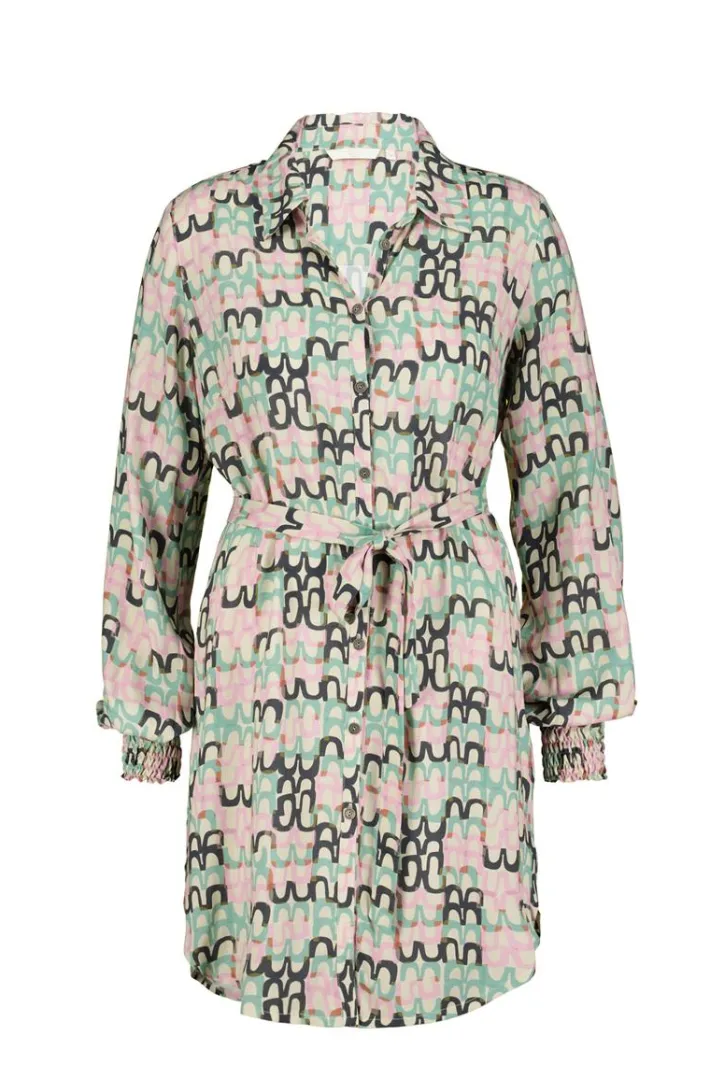 DiDi Tuniek Clea in offwhite with whisper print- Jurken & Tunieken