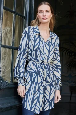 DiDi Tuniek Clea print in darkblue with Lush print- Jurken & Tunieken