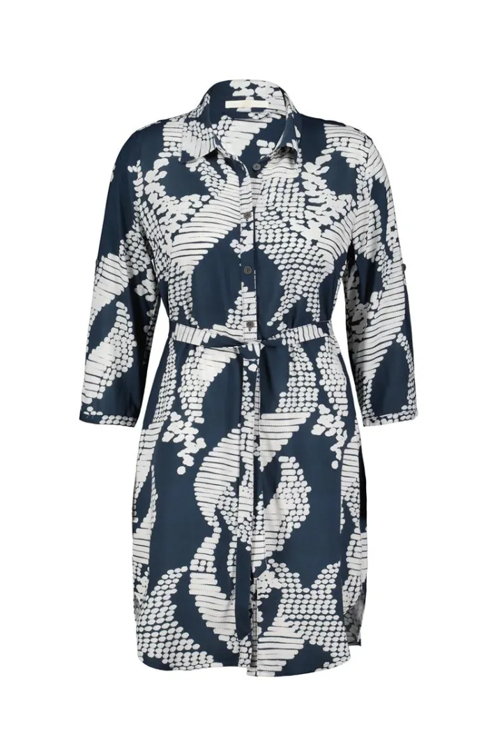 DiDi Tuniek Jolie in Darkblue with Dancing dots print- Jurken & Tunieken