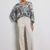 DiDi Wide leg pants Royce in feather grey- Lange Broeken