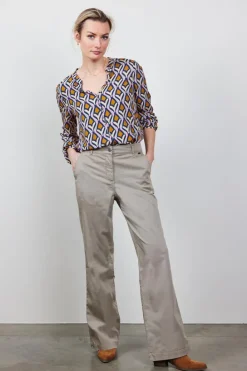 DiDi Wide leg pants Royce in fallen rock- Lange Broeken