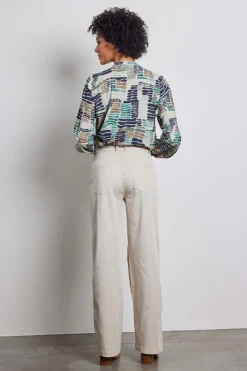 DiDi Wide leg pants Royce in feather grey- Lange Broeken