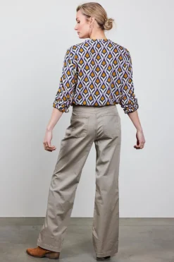 DiDi Wide leg pants Royce in fallen rock- Lange Broeken